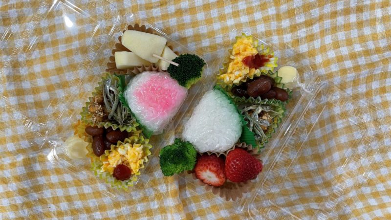 行きの車中で食べるお弁当