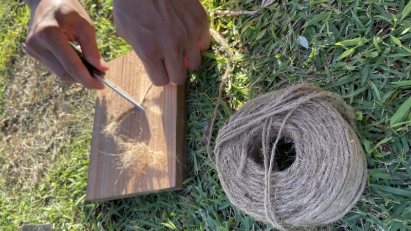 麻紐で作る火口（ほくち）