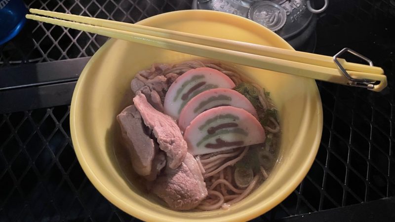 年越しキャンプで準備した、年越しそば