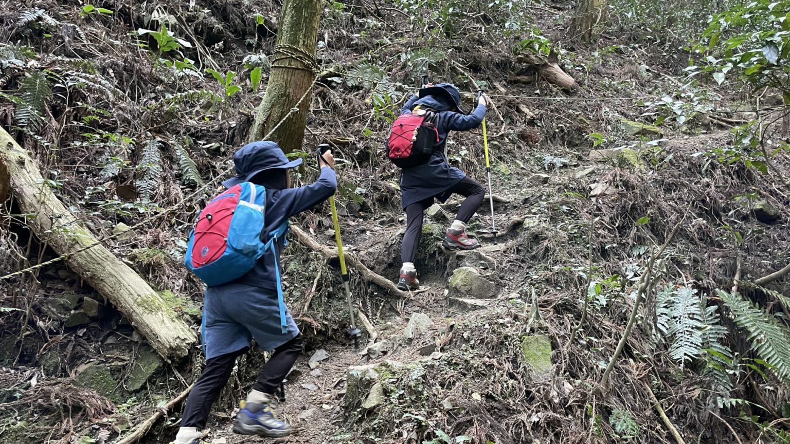 登山する子どもたち